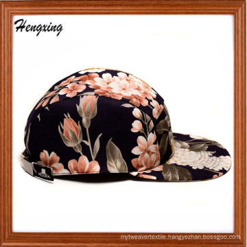 Custom Floral Flat Peak 5 Panel Caps